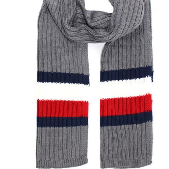 Tommy Hilfiger Grey Striped Scarf - Picture 2 of 7
